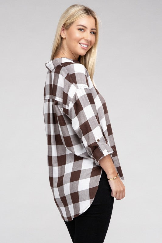 Women Classic Plaid Flannel Shirt | Zarnesh