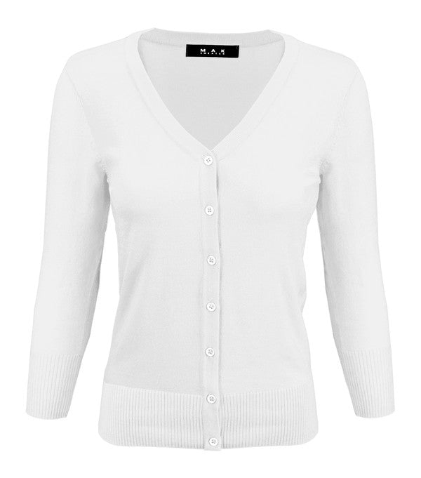 Women’s V-Neck Button Down Knit Cardigan Sweater | Zarnesh