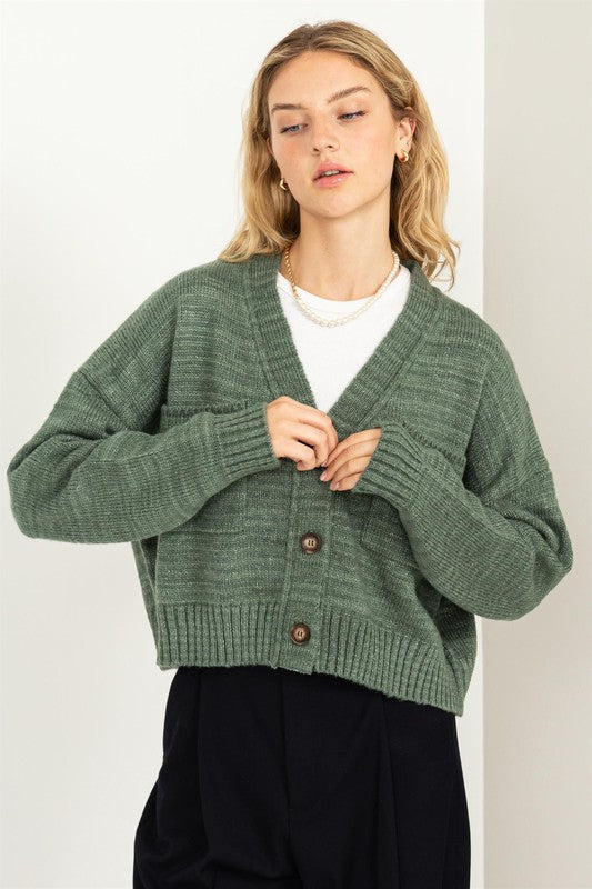 Women’s Cute Mood Crop Shoulder Cropped Cardigan Sweater | Zarnesh