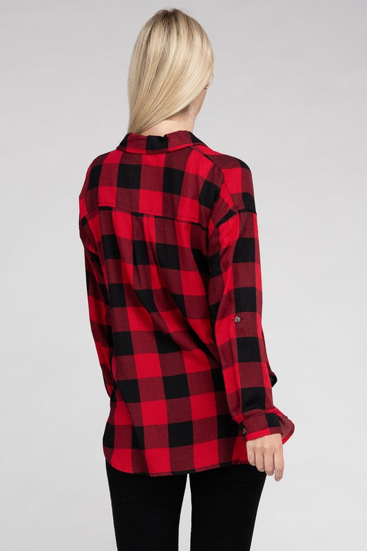 Women Classic Plaid Flannel Shirt | Zarnesh