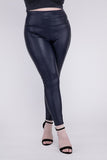 Women Plus High Rise Ankle Length Fit Faux Leather Leggings Zarnesh