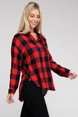 Women Classic Plaid Flannel Shirt | Zarnesh