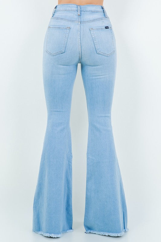 Women's Perla Bell Bottom Jean in Light Wash | Zarnesh