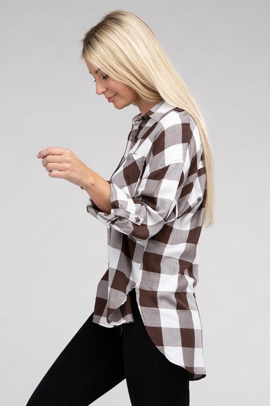 Women Classic Plaid Flannel Shirt | Zarnesh