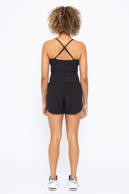 Women Cross Back Active Romper | Zarnesh