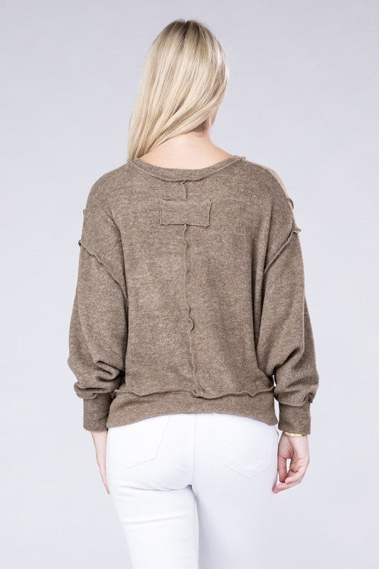 Women Brushed Melange Hacci Oversized Sweater | Zarnesh