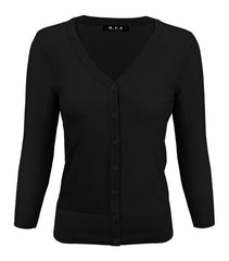 Women’s V-Neck Button Down Knit Cardigan Sweater | Zarnesh