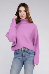 Women's Viscose Dolman Sleeve Turtleneck Sweater | Zarnesh