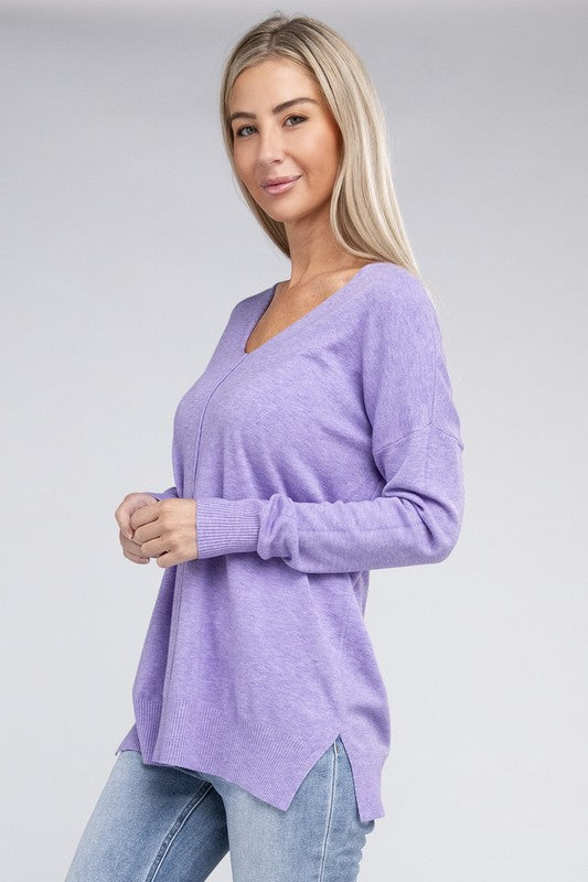 Women's Garment Dyed Front Seam Sweater | Zarnesh