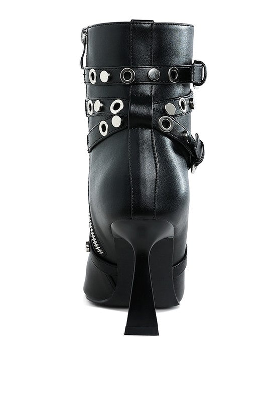 Women’s Jaunts Eyelets & Studs Harness Ankle Boots | Zarnesh