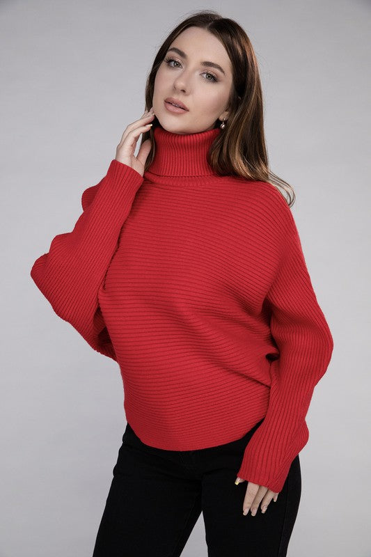 Women's Viscose Dolman Sleeve Turtleneck Sweater | Zarnesh