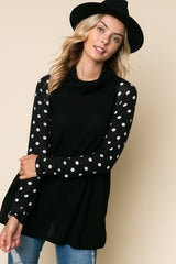 Women Polka Dot Turtle Neck Top | Zarnesh