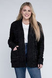 Women Plus Solid Open Front Cardigan | Zarnesh