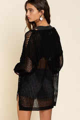 women Oversized Fit See-through Pullover Sweater zarnesh.com