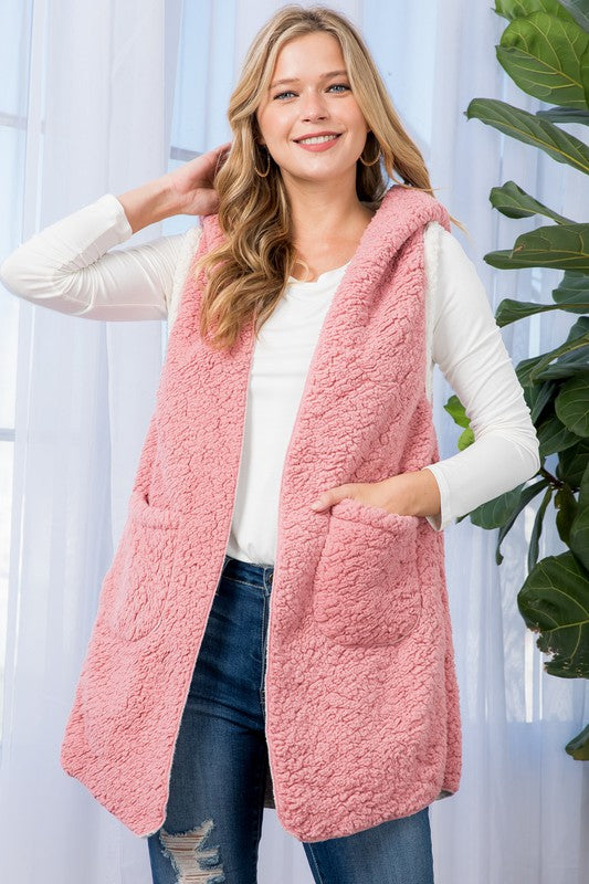 Women Sherpa Long Vest | Zarnesh