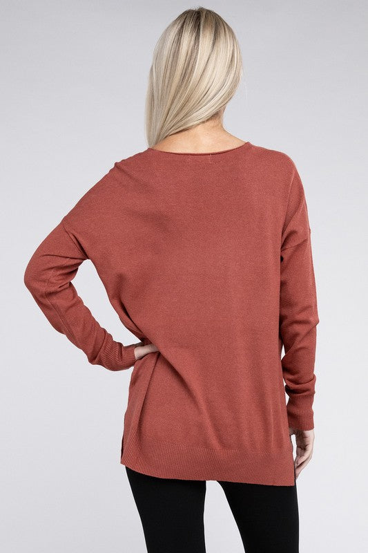 Women's Garment Dyed Front Seam Sweater | Zarnesh