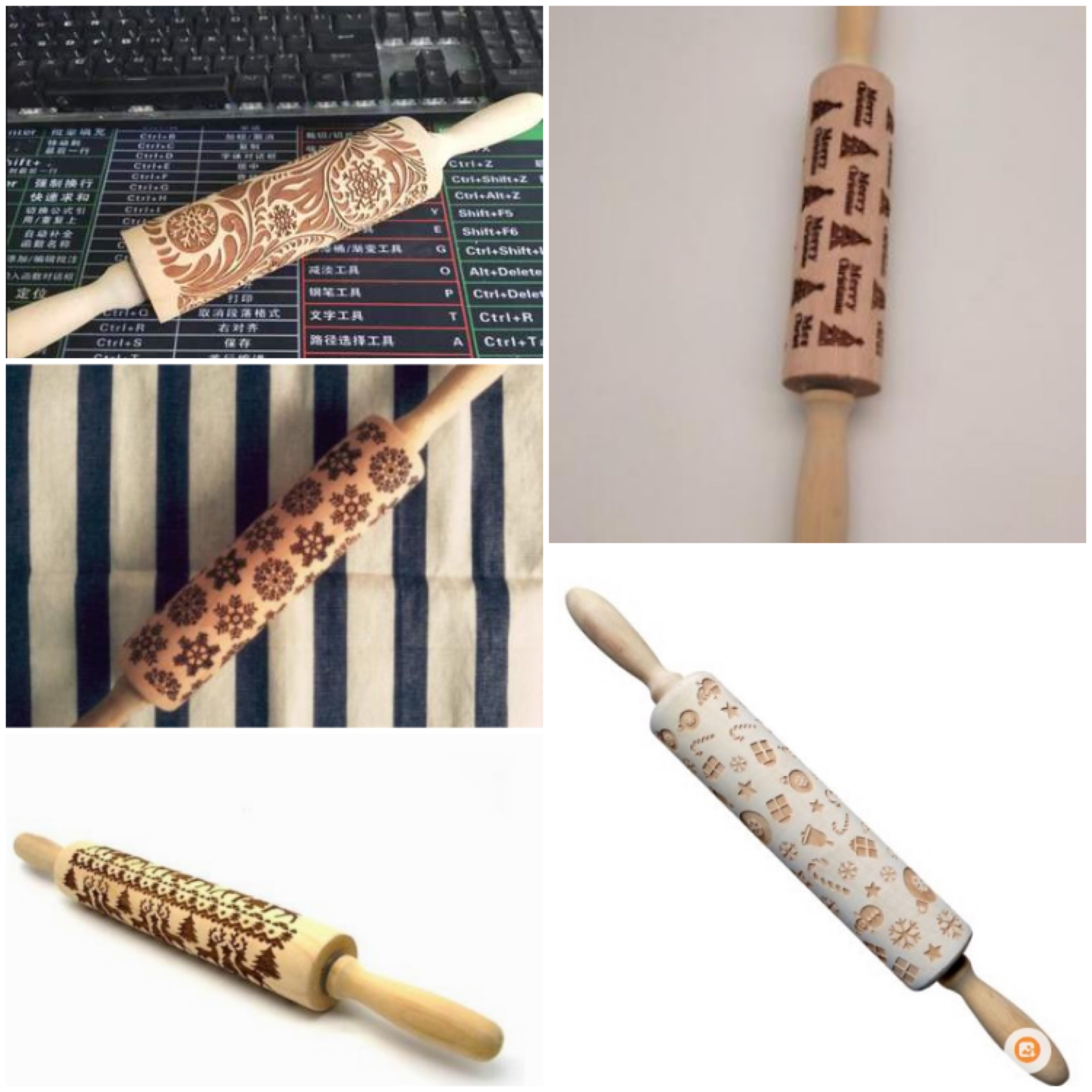 Rolling Pin Christmas Embossing for Holiday Baking Festive Delights | Zarnesh