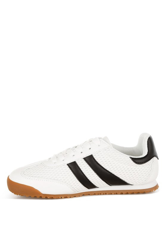 Women Blaster Anti Skid Sole Striped Lace Up Sneakers Zarnesh