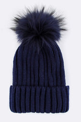 Women Raccoon Fur PomPom Beanie | Zarnesh