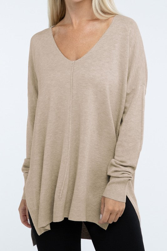 Women’s Hi-Low Hem Front Seam Sweater | Zarnesh