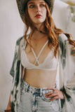 Women Center Cross Strap Lace Bralette Zarnesh