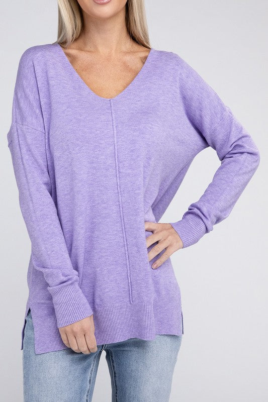 Women's Garment Dyed Front Seam Sweater | Zarnesh