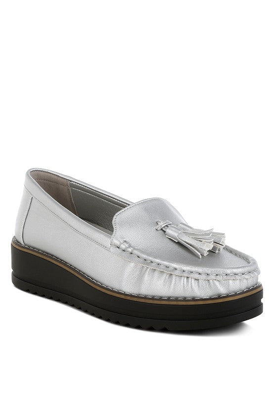 Women’s Larana Metallic Tassel Detail Loafers | Zarnesh

