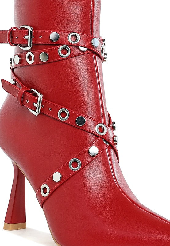 Women’s Jaunts Eyelets & Studs Harness Ankle Boots | Zarnesh