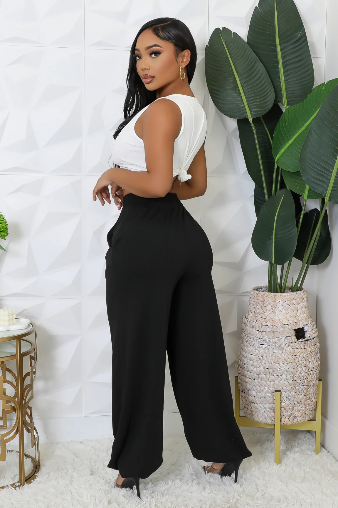 Women High-Waisted Stretch Pants | Zarnesh