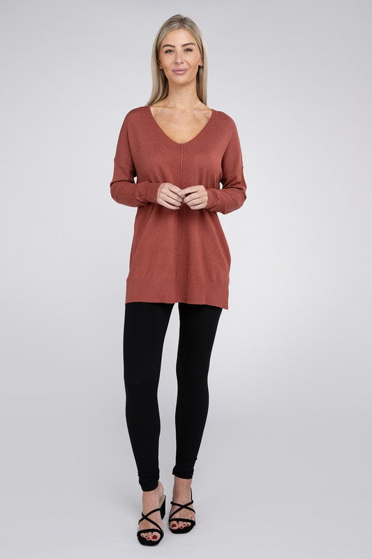 Women's Garment Dyed Front Seam Sweater | Zarnesh