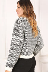 Women’s Herringbone Pattern Crew Neck Sweater | Zarnesh