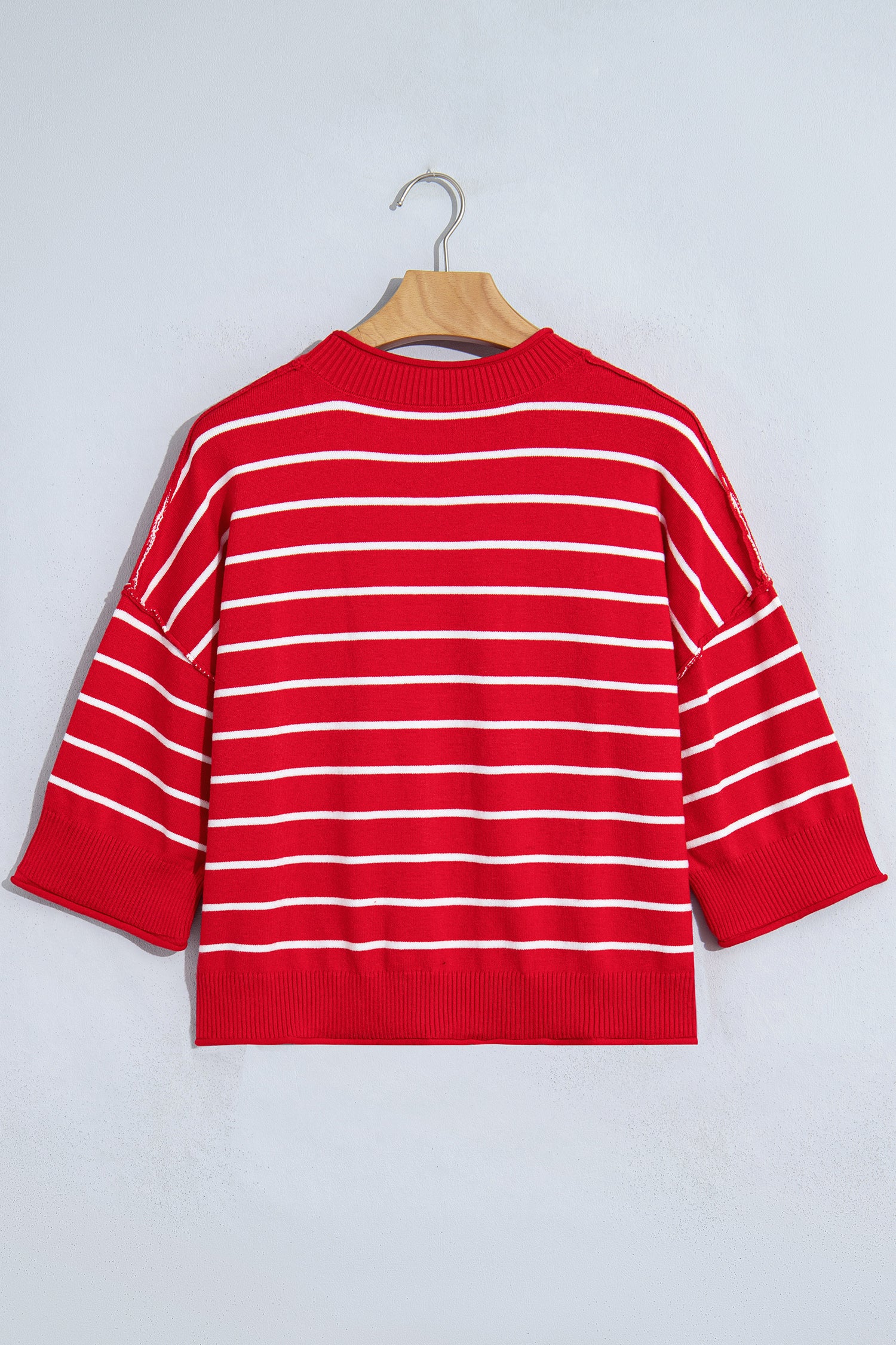 Striped Half Sleeve Drop Shoulder Sweater | Zarnesh