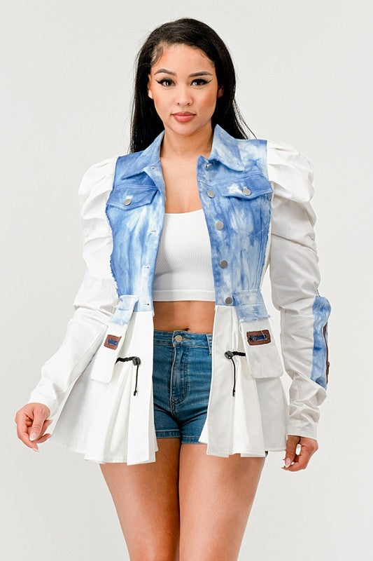 Women Peplum Panache Denim Jacket | Zarnesh