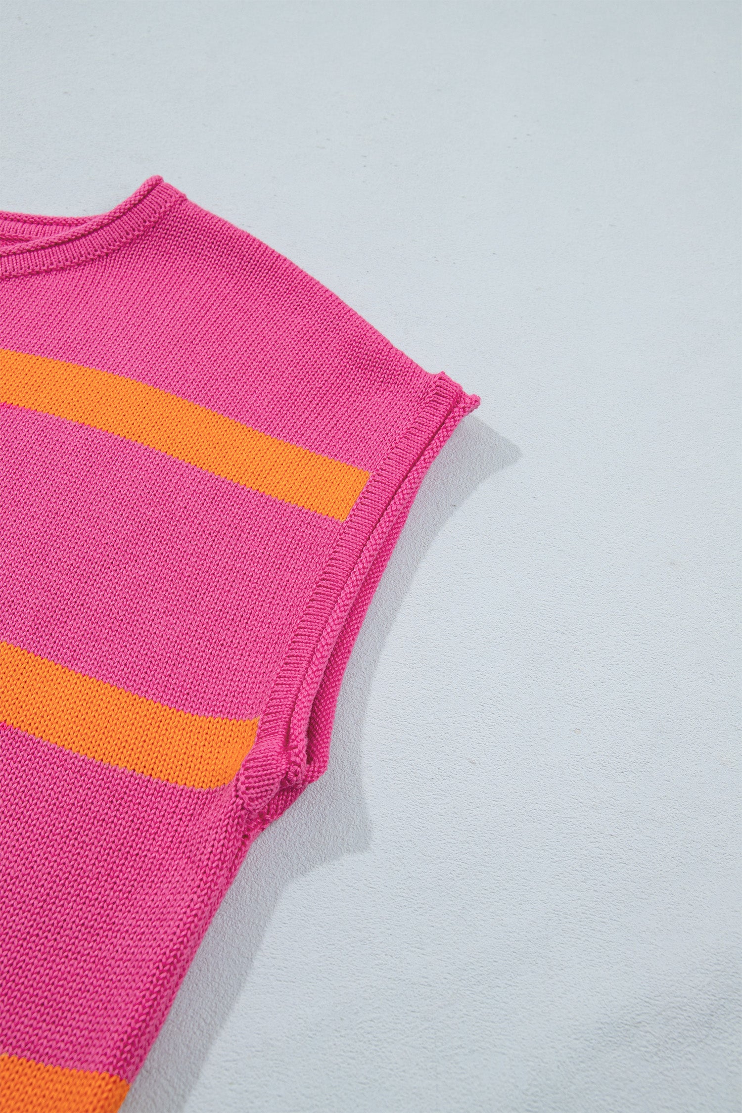 Striped Western Short Sleeve Knit Sweater | Zarnesh