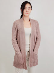 Women Open Front Waffle Knit Sweater Cardigan | Zarnesh