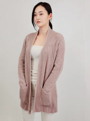 Women Open Front Waffle Knit Sweater Cardigan | Zarnesh