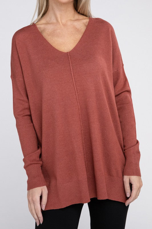 Women's Garment Dyed Front Seam Sweater | Zarnesh