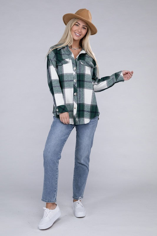 Women Plaid Belted Shacket | Zarnesh