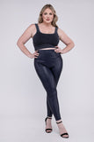 Women Plus High Rise Ankle Length Fit Faux Leather Leggings Zarnesh