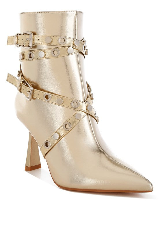 Women’s Jaunts Eyelets & Studs Harness Ankle Boots | Zarnesh