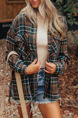 Women Plaid Print Pockets Buttoned Shirt Jacket | Zarnesh