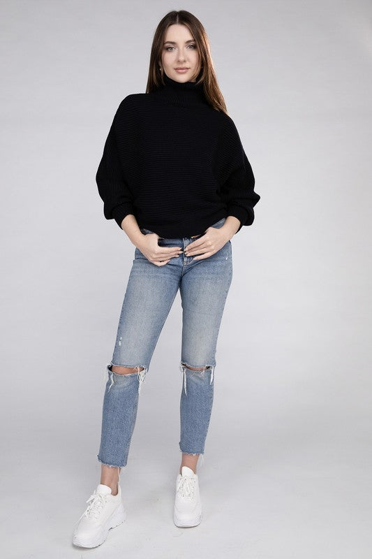 Women's Viscose Dolman Sleeve Turtleneck Sweater | Zarnesh