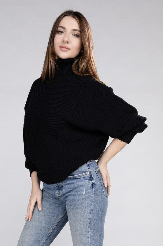 Women's Viscose Dolman Sleeve Turtleneck Sweater | Zarnesh