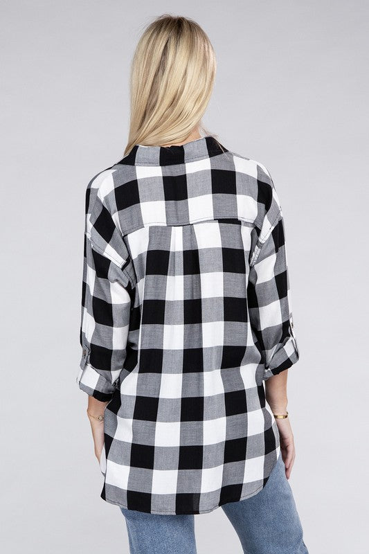 Women Classic Plaid Flannel Shirt | Zarnesh