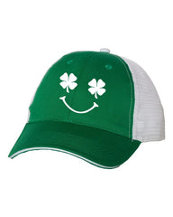 Women's Smiley Shamrock Embroidered Trucker hat | Zarnesh