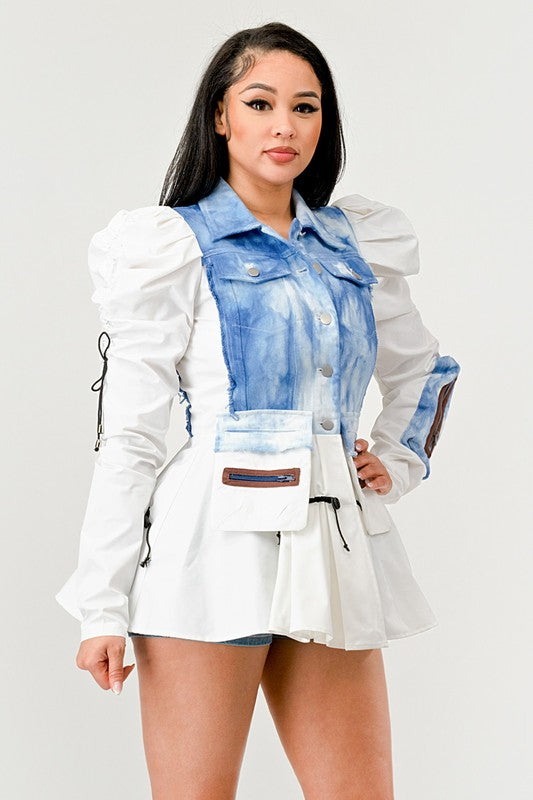 Women Peplum Panache Denim Jacket | Zarnesh