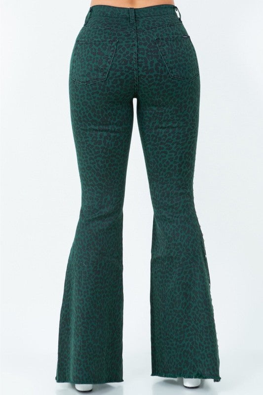 Women Leopard Studded Bell Bottom - Inseam 30 | Zarnesh