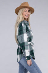 Women Plaid Belted Shacket | Zarnesh