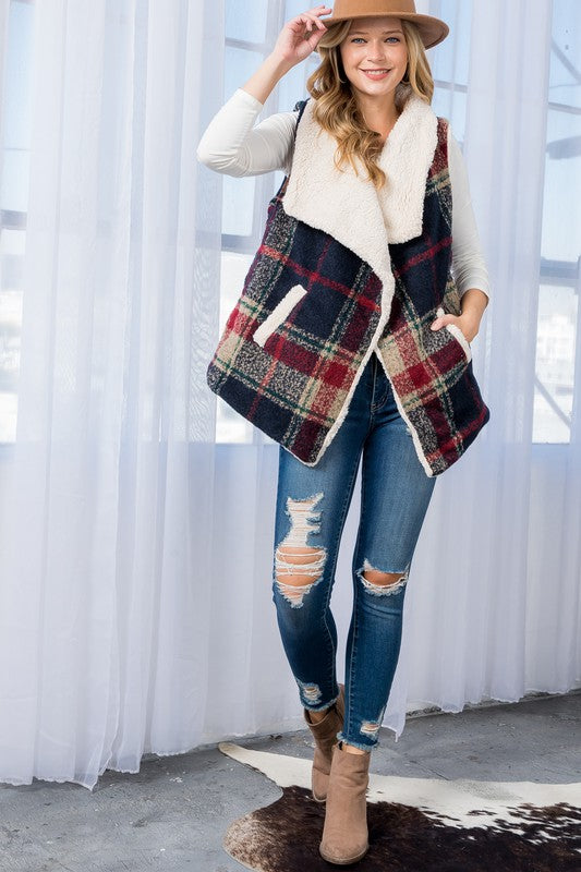 Women’s Warm Plaid Vest  | Zarnesh