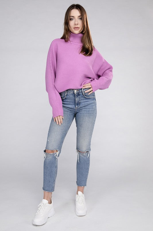 Women's Viscose Dolman Sleeve Turtleneck Sweater | Zarnesh